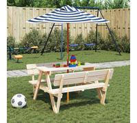 Meubles Parasol pour enfants avec mât en bois Ø120x140 cm - Voile d'ombrage 4008990