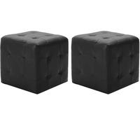 Meubles Pouf 2 pcs Noir 30x30x30 cm Similicuir - Tabouret de pied 278390