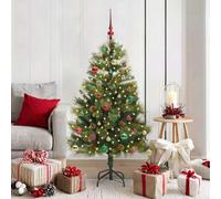 Meubles Sapin de Noël artificiel pliant avec pommes de pin Vert 150 cm - 2167716