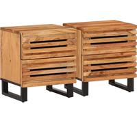 Meubles Tables de chevet 2 pcs. 40x33x46 cm Bois massif Acacia - Tables & Armoires de chevet 377429