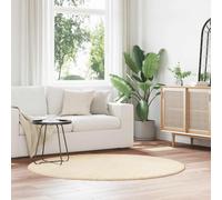 Meubles Tapis Shaggy haut velours NAVARRA Crème 160x160 cm Polyester 4102911