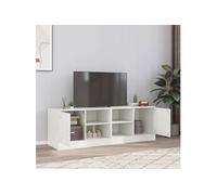 vidaXL Meubles TV 2 pcs blanc 67x39x44 cm acier