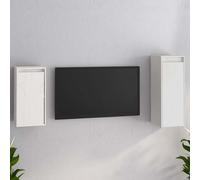 Meubles TV 2 pcs Blanc Bois Massif de Pin Muraux Centres Divertissement vidaXL
