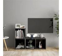 Meubles TV 2 pcs Gris brillant 72x35x36,5 cm Bois d ingénierie Gris G
