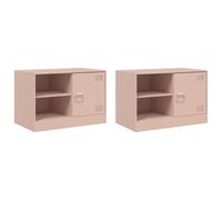 Meubles TV 2 pcs rose 67x39x44 cm acier