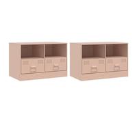 Meubles TV 2 pcs rose 67x39x44 cm acier