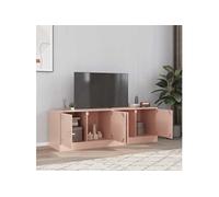 Meubles TV 2 pcs rose 67x39x44 cm acier, banc TV, meuble télé, meuble multimédia, buffet TV, meuble hifi, centre de 841634