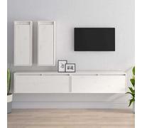 Meubles TV 4 pcs Blanc Bois Massif de Pin Muraux Centres Divertissement vidaXL