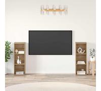 Meubles TV Armoires de Télévision Salon 2 pcs Blanc Bois d'Ingénierie vidaXL