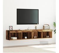 Meubles Tv Vidaxl Avec Lumières Led 2 Pcs Bois Ancien 80x30x30 Cm