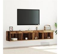 Meubles TV avec lumières LED 2 pcs Bois ancien 80x30x30 cm G