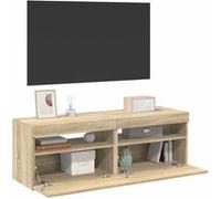 Meubles TV avec lumières LED 2 pcs Chêne sonoma 60x35x40 cm Brun G