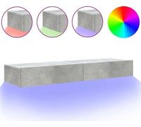 Meubles TV avec lumières LED 2 pcs gris béton 60x35x15,5 cm