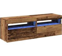 Meubles TV avec lumières LED 2 pcs vieux bois bois d'ingénierie