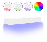 Meubles TV/HIFI - design minimaliste/Utilisations maison - avec éclairage LED 2 pcs blanc 60x35x15,5 cm@EU41255010