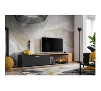 Meubles TV - Meuble TV ""Maze II"" - Noir/Beige - L 200 x H 39 X P 40 cm