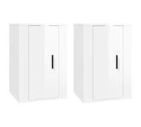 vidaXL Meubles TV muraux Blanc Brillant