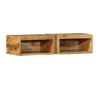 Meubles TV muraux 2 pcs bois de manguier massif brut