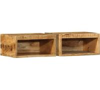 Meubles TV muraux 2 pcs bois de manguier massif brut
