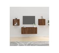 vidaXL Meubles TV muraux 2 pcs Chêne marron Bois d'ingénierie 40x34,5x40 cm