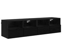 Meubles TV muraux 2 pcs Chêne noir 60 x 30 x 30 cm