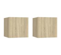 Meubles TV muraux 2 pcs Chêne sonoma 30,5x30x30 cm