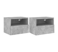 Meubles TV muraux 2 pcs gris béton 40x30x30cm bois d'ingénierie