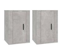 Meubles TV muraux 2 pcs Gris béton 40x34,5x60 cm