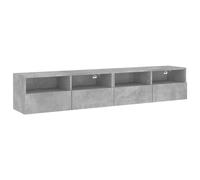 Meubles TV muraux 2 pcs gris béton 80x30x30cm bois d'ingénierie