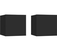 Meubles TV muraux 2 pcs Noir 30,5x30x30 cm