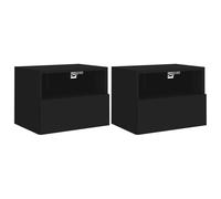 Meubles TV muraux 2 pcs noir 40x30x30 cm bois d'ingénierie