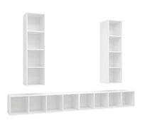 Meubles TV muraux 4 pcs Blanc Aggloméré Blanc G