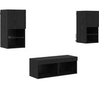 Meubles TV muraux 4 pcs Chêne noir Bois d'ingénierie