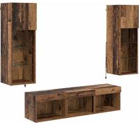 Meubles TV muraux 5 pcs Chêne noir Bois d'ingénierie
