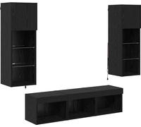 Meubles TV muraux 5 pcs Chêne noir Bois d'ingénierie