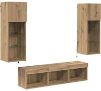Meubles TV muraux 5 pcs Chêne noir Bois d'ingénierie