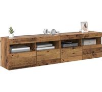 Meubles TV muraux avec LED 2 pcs Bois Ancien 80 x 30 x 40 cm