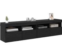 Meubles TV muraux avec LED 2 pcs Chêne noir 80 x 30 x 40 cm