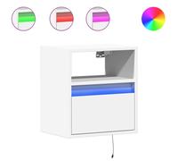 Meubles TV muraux avec lumières LED 2 pcs blanc 41x31x45 cm