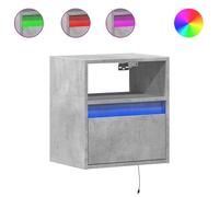 Meubles TV muraux et lumières LED 2 pcs gris béton 41x31x45 cm