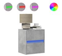 Meubles TV muraux et lumières LED 2 pcs gris béton 41x31x45 cm