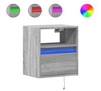 Meubles TV muraux et lumières LED 2 pcs sonoma gris 41x31x45 cm