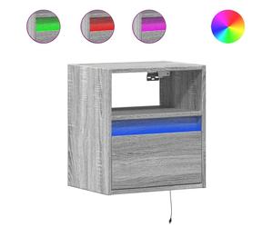 Meubles TV muraux et lumières LED 2 pcs sonoma gris 41x31x45 cm