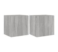 Meubles TV muraux et lumières LED 2pcs sonoma gris 40,5x35x40cm