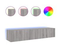Meubles TV muraux et lumières LED 2pcs sonoma gris 80x35x31 cm