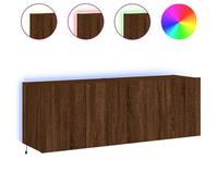 Meubles TV muraux lumières LED 2 pcs chêne marron 60x35x41 cm