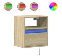 Meubles TV muraux lumières LED 2 pcs chêne sonoma 41x31x45 cm
