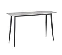 Meubletmoi Console/Table d'appoint L. 120 cm avec Plateau en céramique Pleine Masse Gris béton et Pieds évasés Tubes en métal Noir - Ryder 2