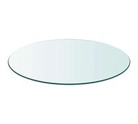 Meubletmoi Petit Plateau Rond diamètre 30 cm en Verre trempé Transparent épaisseur 1 cm - Dessus de Table résistant pour Tables Basses et appoint