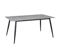 Meubletmoi Table de Repas 180 cm rectangulaire avec Plateau en céramique Pleine Masse Gris béton et Pieds évasés Tubes en métal Noir - Ryder 2